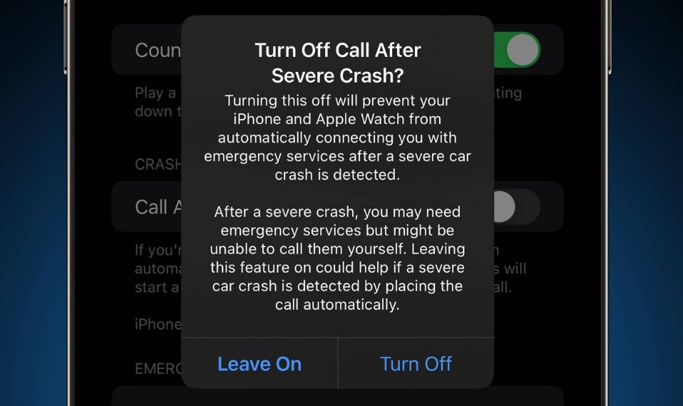 娄烦苹果14维修分享 iPhone 14 和 Apple Watch 上关闭崩溃检测 