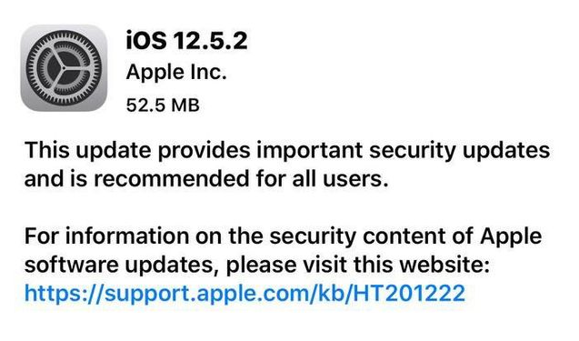 娄烦苹果手机维修分享iOS12.5.2发布，建议所有老苹果用户安装 
